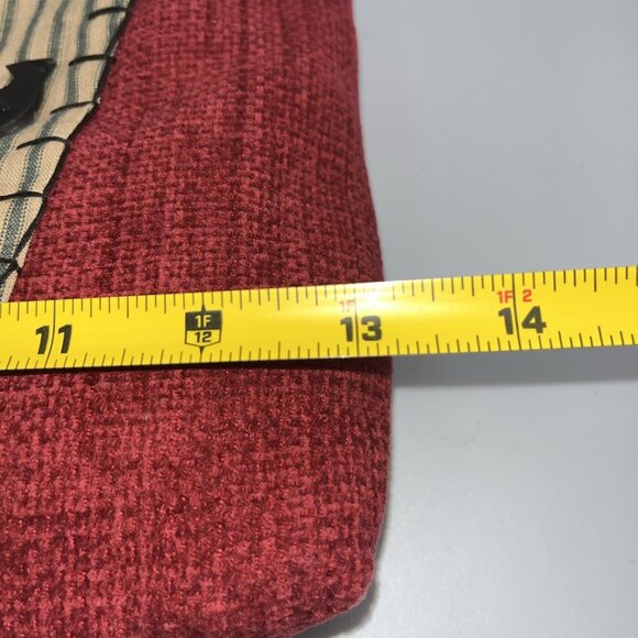 Woven Christmas Holiday Snowmen 3D Stitched Red Shoulder Handbag Bird Mailbox - Picture 7 of 10